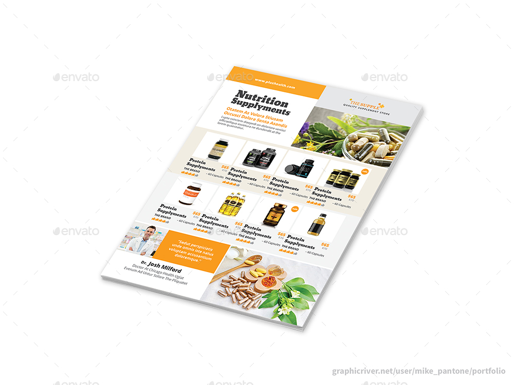 Vitamin Store Flyers 4 Options by Mike_pantone GraphicRiver